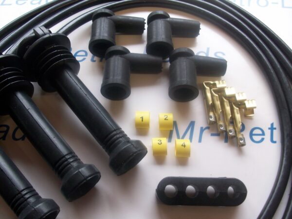 Black 8mm Performance Ignition Lead Kit St170 Silver Top Kitcar Part Built Set