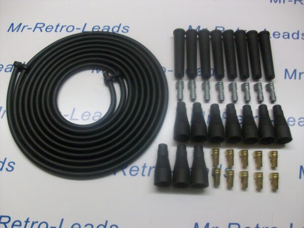 Black 8mm Performance Ignition Lead Kit Lead For V8 Car 6 Meters Kit Quality Ht.