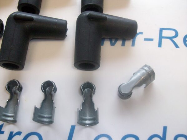Black Ignition Spark Plug Rubber Boot Fitting  90"degree + Terminals X 6 Quality