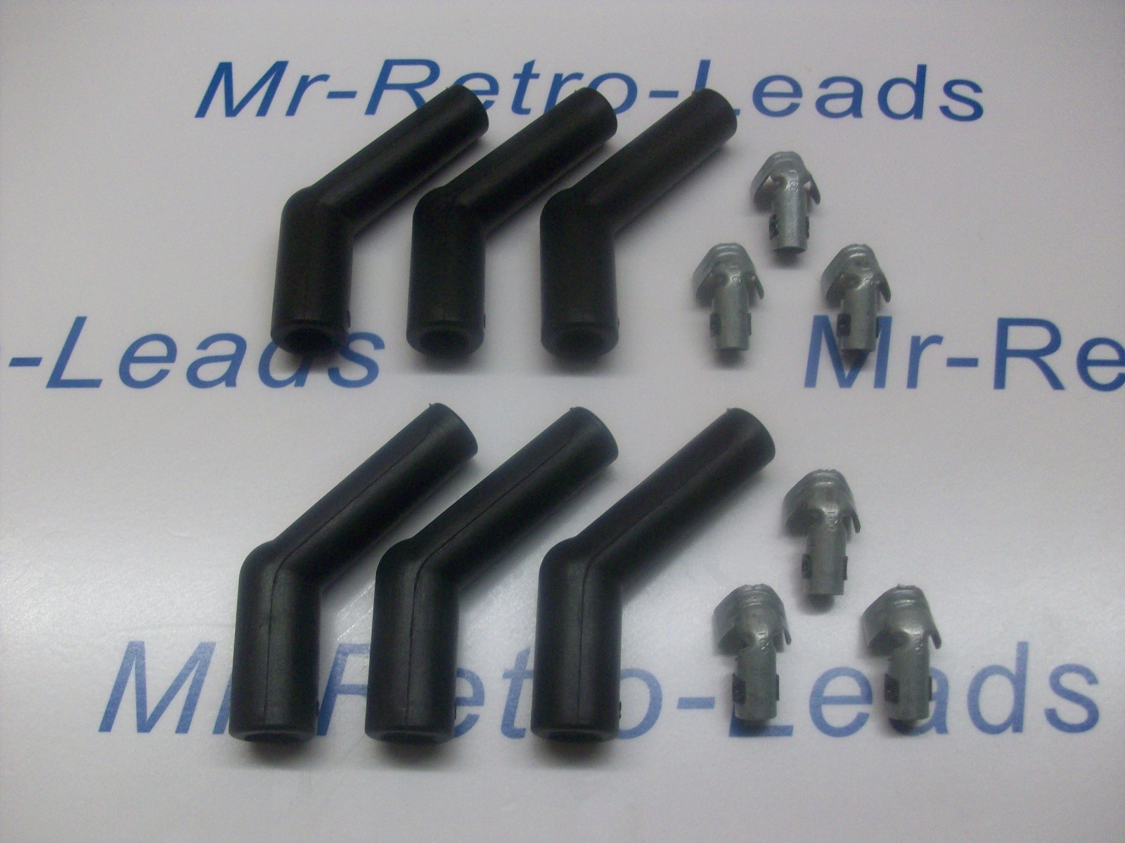 Black Spark Plug Boots Terminals Kit 135 Degree 45 Ignition Lead Ht X 6 Quality