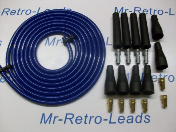 Blue 8mm Performance Ignition Lead Kit Ignition Lead For 4 Cly 3 Meter Kit Cars.