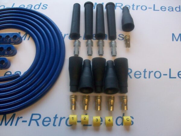 Blue 8mm Performance Ignition Lead Kit Holders Numbers 3 Meters Of Lead Kit Cars