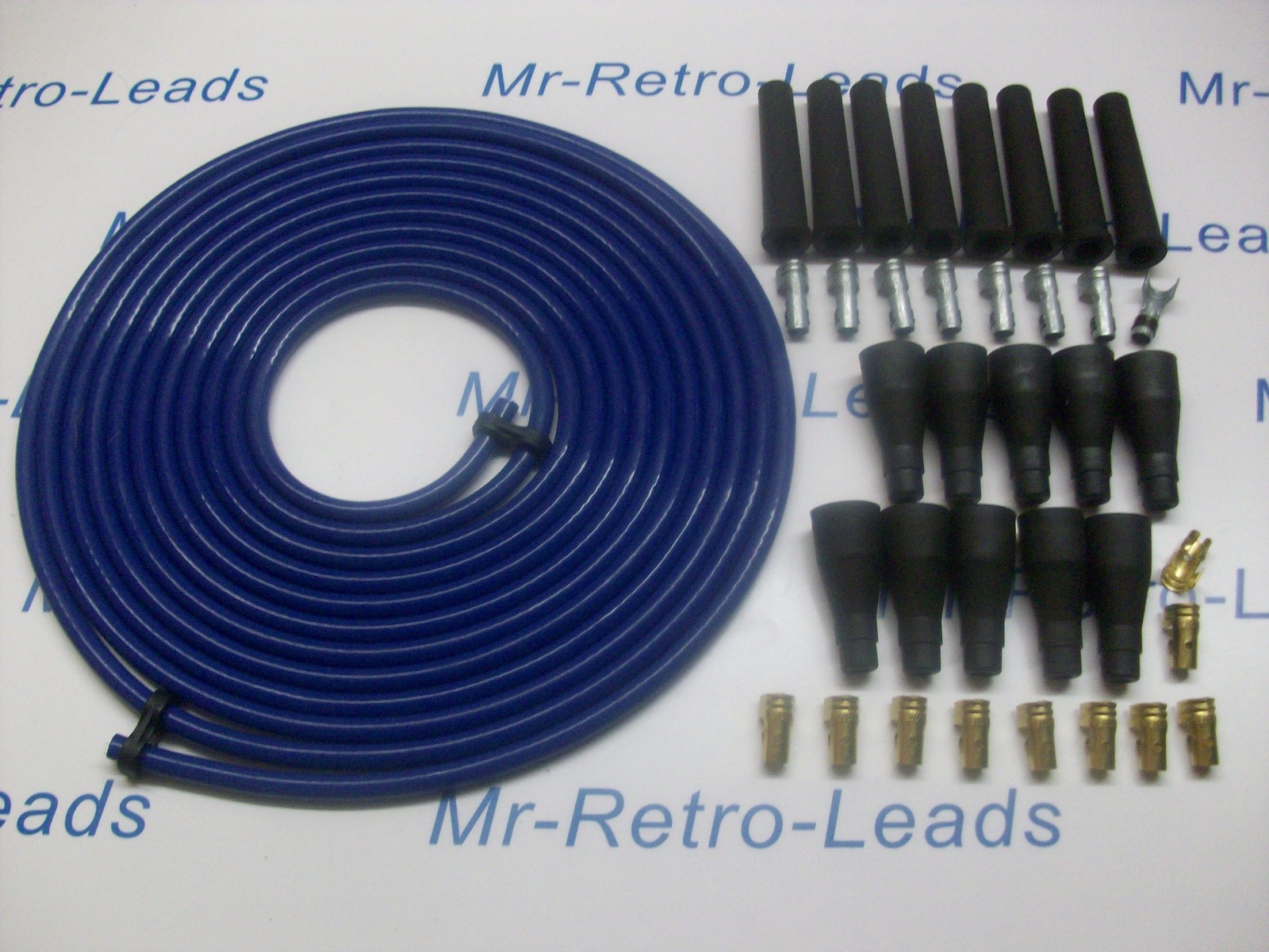 Blue 8mm Performance Ignition Lead Kit Lead For V8 Car 6 Meters Kit Car Quality.