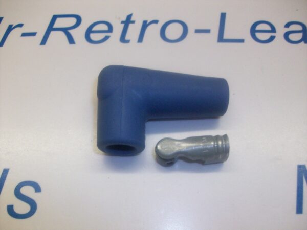 Blue 90" Degree Ignition Lead Spark Plug Boot Fitting 90" Spark Plug Terminal