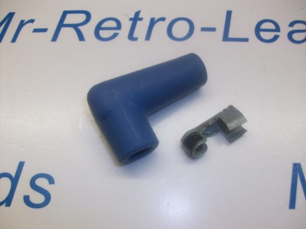 Blue 90" Degree Ignition Lead Spark Plug Boot Fitting 90" Spark Plug Terminal