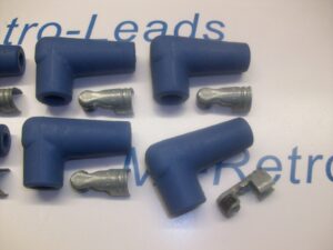 Blue Ignition Spark Plug Rubber Boot Fitting  90"degree + Terminals X 6 Quality