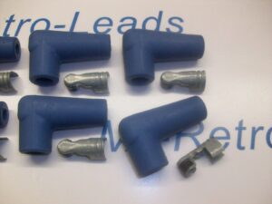 Blue Ignition Spark Plug Rubber Boot Fitting Cover  8 X 90"degree Terminals Ht