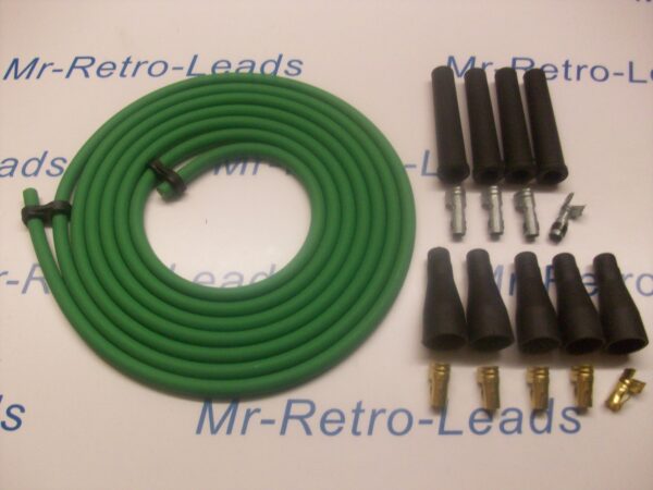 Green 8mm Performance Ignition Lead Kit For 4 Cyl 3 Meters Ht Kit Cars Quality