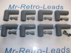 Grey Ignition Spark Plug Rubber Boot Fitting Cover  8 X 90"degree Terminals Ht