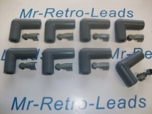 Grey Ignition Spark Plug Rubber Boot Fitting Cover  8 X 90"degree Terminals Ht