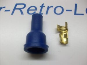 Ignition Lead Distributor Plug Fitting Blue Silicone Boot Cap Terminal Straight