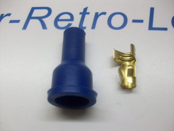 Ignition Lead Distributor Plug Fitting Blue Silicone Boot Cap Terminal Straight