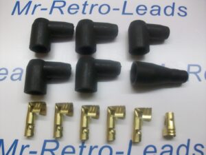 Ignition Lead Distributor Boots & Terminal Kit 90"degree Covers Cap Kit Car Ht