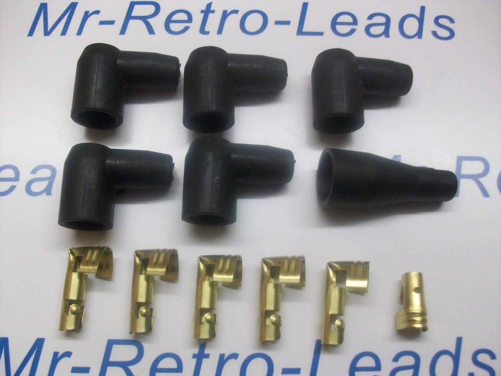 Ignition Lead Distributor Boots & Terminal Kit 90"degree Covers Cap Kit Car Ht
