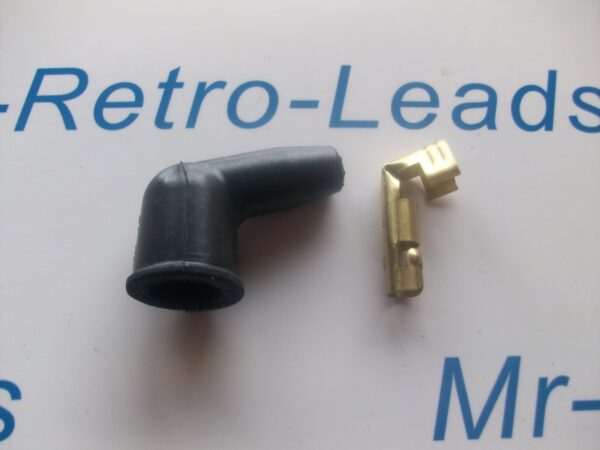 Ignition Lead Distributor Plug Fitting Rubber Boot Cap & Terminal 135 Degree Din