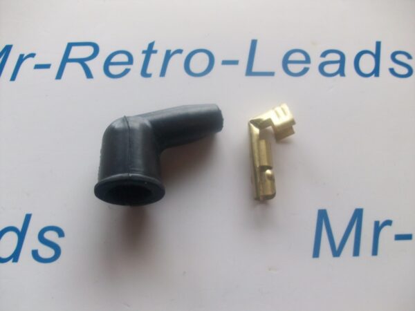Ignition Lead Distributor Plug Fitting Rubber Boot Cap & Terminal 135 Degree Din