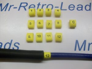 Ignition Lead Plug Numbers 1 / 12 Heat Shrink Ht Lead Black On Yellow  & C Coil