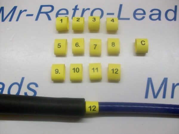 Ignition Lead Plug Numbers 1 / 12 Heat Shrink Ht Lead Black On Yellow  & C Coil