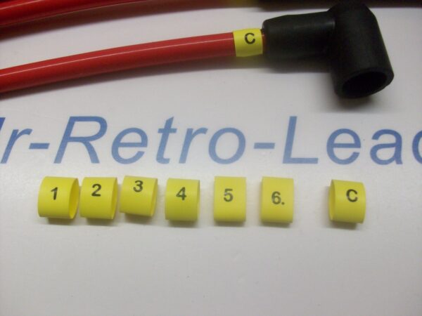 Ignition Lead Plug Numbers 1 / 6 Heat Shrink Ht Lead Black On Yellow  1 / 6 + C
