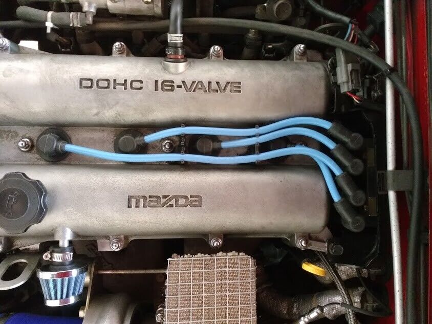 Light Blue 8mm Performance Ignition Leads For The Mx5 Mk1 Mk2 1.6 1.8 Eunos Ht