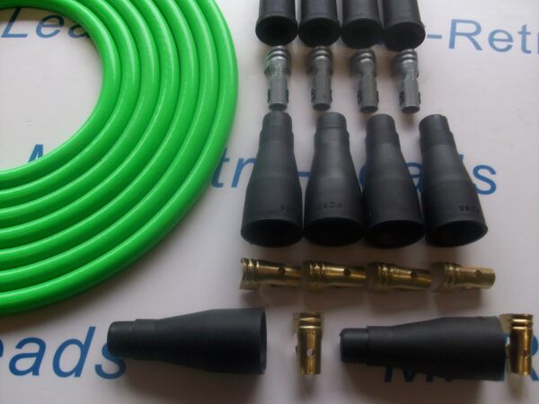Lime Green 8mm Performance Ignition Lead Kit 4 Cyl Kit Car 3 Meters Quality Lead