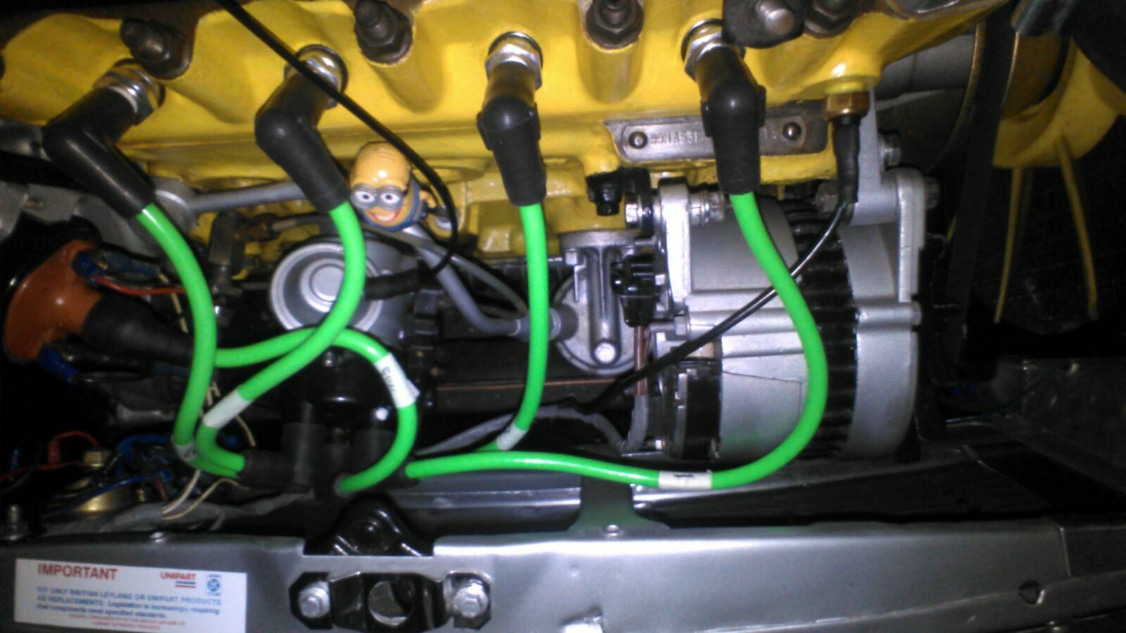Lime Green 8mm Performance Ignition Lead Classic Mini Cooper S Sprite Midget