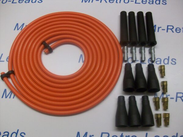 Orange 8mm Performance Ignition Lead Kit For The 4 Cly 3 Meters Kit Car Quality.