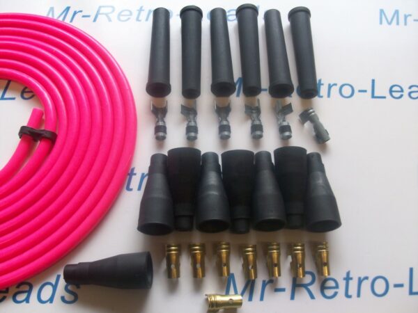 Pink 8mm Performance Ignition Lead Kit Cable For 6 Cyl 4 Meters Ideal Kit Car