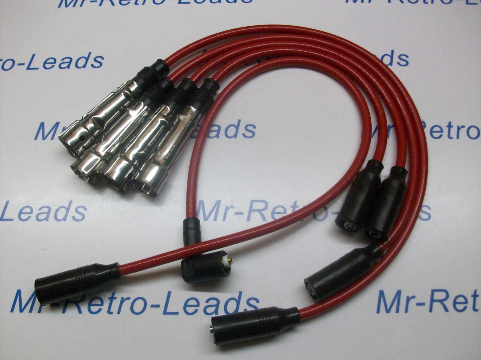 Red 10mm Performance Ignition Leads Golf Mk2 Mk3 Gti 8v M4 Distributor Cap Pin