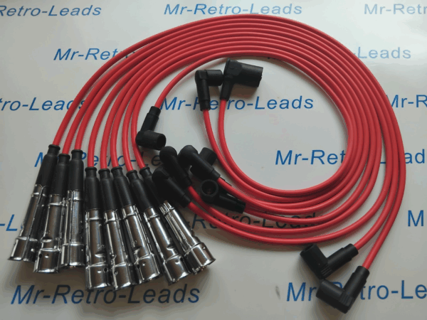 Red 7mm Ignition Leads Fits Mercedes 350 S420 S500 Sl380 Sl450 Sl500 M4 Pin Cap