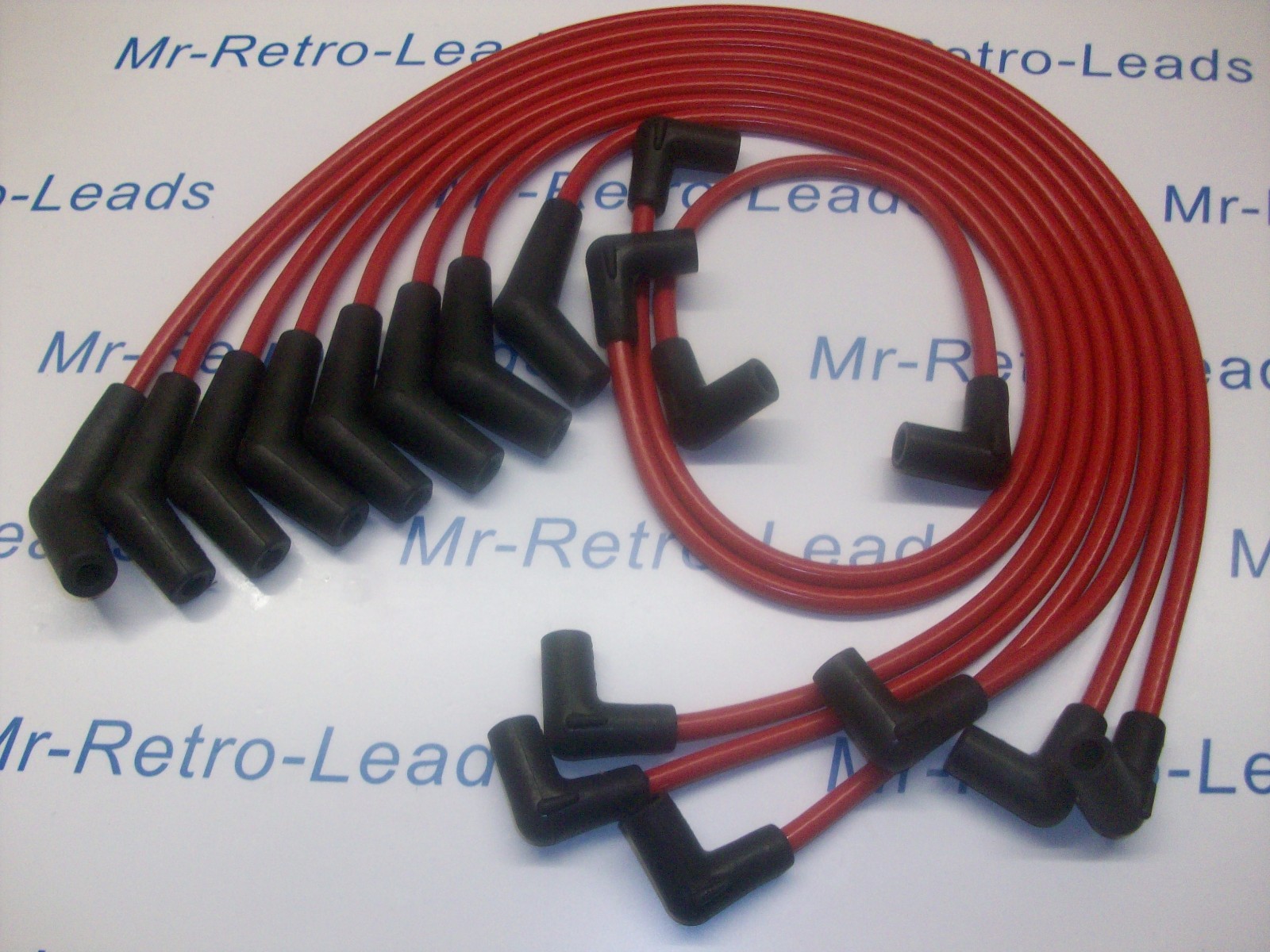 Red 8.5mm Performance Ignition Leads For The Mustang V8  65 - 73 Cougar Hei Cap 