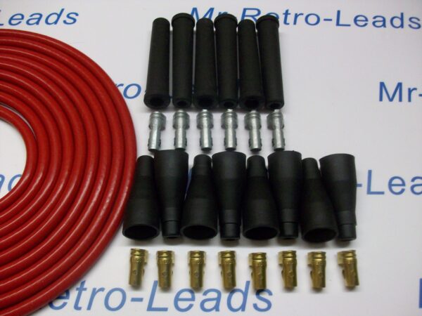 Red 8mm Performance Ignition Lead Kit Cable For The 6 Cyl 4 Meters Ideal Kit Car