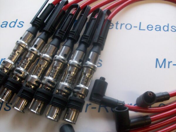 Red 8mm Performance Ignition Leads Golf Bora 2.8 24v V6 Ayl Aqp Quality Leads