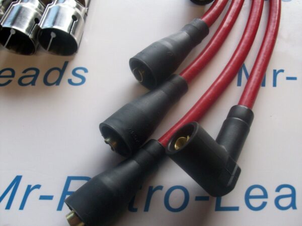 Red 8mm Performance Ignition Leads‬ Golf Mk1 Gti Din Fitment Cap Quality Leads