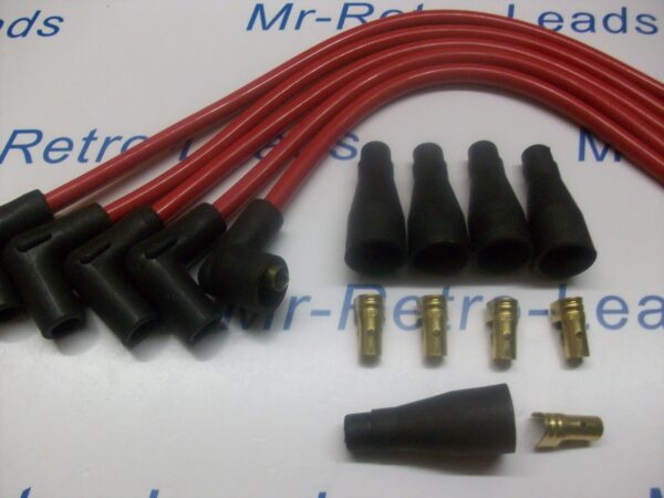 Red 8mm Performance Ignition Lead Kit Suitable For 4 Cyl 90"degree Spark Kit Car