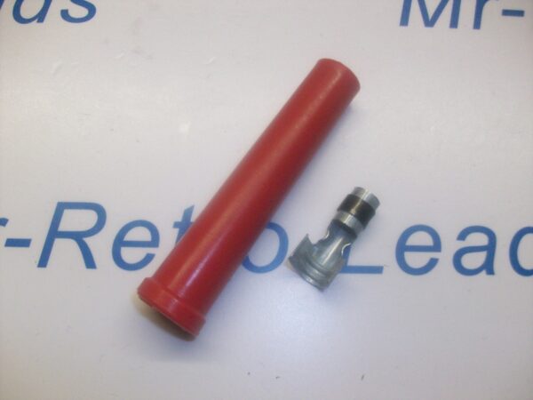 Red Ignition Lead Spark Plug Boot Terminal Silicone Fitting Boot Straight 7/8mm