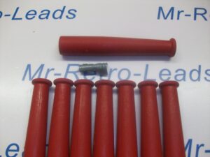 Red Ignition Spark Plug Rubber Boots & Terminals X 8  Full Set V8 Engine Kit Car