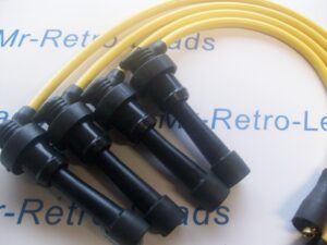 Yellow 8mm Performance Ignition Leads Lancer Gsr 1.8 Turbo Colt Gti 4g93 Engines