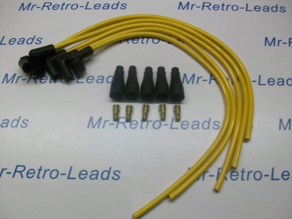 Yellow 8mm Performance Ignition Lead Kit For 4 Cyl 90"degree Spark Boot Kit Car